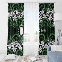 Personalised Cook Islands Mitiaro Window Curtain Tiare Maori Polynesian Waves Tattoo LT14 - Polynesian Pride