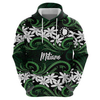 Personalised Cook Islands Mitiaro Zip Hoodie Tiare Maori Polynesian Waves Tattoo LT14 - Polynesian Pride