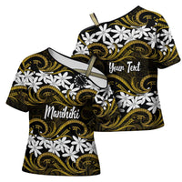 Personalised Cook Islands Manihiki Cross Shoulder Shirt Tiare Maori Polynesian Waves Tattoo LT14 - Polynesian Pride