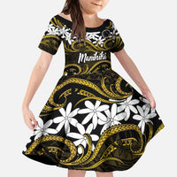 Personalised Cook Islands Manihiki Family Matching Short Sleeve Bodycon Dress and Hawaiian Shirt Tiare Maori Polynesian Waves Tattoo