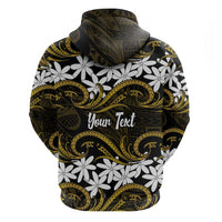 Personalised Cook Islands Manihiki Hoodie Tiare Maori Polynesian Waves Tattoo LT14 - Polynesian Pride