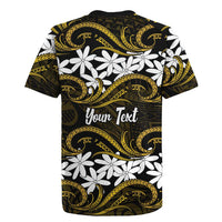 Personalised Cook Islands Manihiki Rugby Jersey Tiare Maori Polynesian Waves Tattoo LT14 - Polynesian Pride