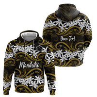 Personalised Cook Islands Manihiki Zip Hoodie Tiare Maori Polynesian Waves Tattoo LT14 - Polynesian Pride