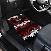 Personalised Cook Islands Atiu Enuamanu Car Mats Tiare Maori Polynesian Waves Tattoo LT14 - Polynesian Pride