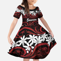 Personalised Cook Islands Atiu Enuamanu Family Matching Summer Maxi Dress and Hawaiian Shirt Tiare Maori Polynesian Waves Tattoo