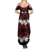 Personalised Cook Islands Atiu Enuamanu Family Matching Summer Maxi Dress and Hawaiian Shirt Tiare Maori Polynesian Waves Tattoo
