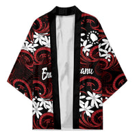 Personalised Cook Islands Atiu Enuamanu Kimono Tiare Maori Polynesian Waves Tattoo LT14 Unisex Red - Polynesian Pride