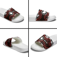 Personalised Cook Islands Atiu Enuamanu Slide Sandals Tiare Maori Polynesian Waves Tattoo LT14 - Polynesian Pride