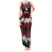 Personalised Cook Islands Atiu Enuamanu Tank Maxi Dress Tiare Maori Polynesian Waves Tattoo