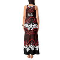 Personalised Cook Islands Atiu Enuamanu Tank Maxi Dress Tiare Maori Polynesian Waves Tattoo