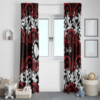 Personalised Cook Islands Atiu Enuamanu Window Curtain Tiare Maori Polynesian Waves Tattoo LT14 - Polynesian Pride