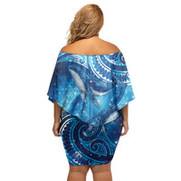 New Zealand Humpback Whale Matariki Family Matching Off Shoulder Short Dress and Hawaiian Shirt Maori New Year Taniko Niho Taniwha