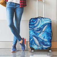 New Zealand Humpback Whale Matariki Luggage Cover Maori New Year Taniko Niho Taniwha