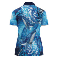 New Zealand Humpback Whale Matariki Women Polo Shirt Maori New Year Taniko Niho Taniwha