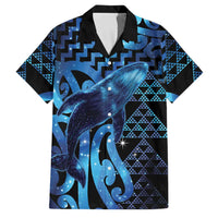 Humpback Whale Matariki New Zealand Family Matching Short Sleeve Bodycon Dress and Hawaiian Shirt NZ Maori Paikea Poutama Luxury Blue