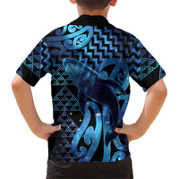 Humpback Whale Matariki New Zealand Family Matching Tank Maxi Dress and Hawaiian Shirt NZ Maori Paikea Poutama Luxury Blue