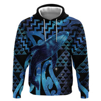 Humpback Whale Matariki New Zealand Hoodie NZ Maori Paikea Poutama Luxury Blue LT14 Pullover Hoodie Blue - Polynesian Pride