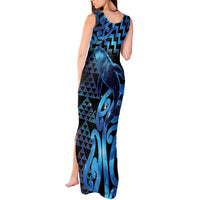 Humpback Whale Matariki New Zealand Tank Maxi Dress NZ Maori Paikea Poutama Luxury Blue