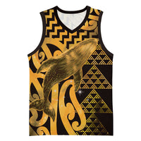 Humpback Whale Matariki New Zealand Basketball Jersey NZ Maori Paikea Poutama Luxury Gold