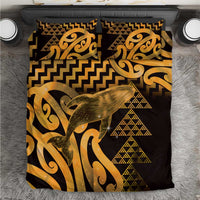 Humpback Whale Matariki New Zealand Bedding Set NZ Maori Paikea Poutama Luxury Gold