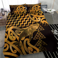 Humpback Whale Matariki New Zealand Bedding Set NZ Maori Paikea Poutama Luxury Gold