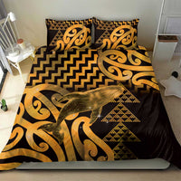 Humpback Whale Matariki New Zealand Bedding Set NZ Maori Paikea Poutama Luxury Gold