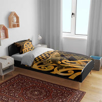 Humpback Whale Matariki New Zealand Bedding Set NZ Maori Paikea Poutama Luxury Gold