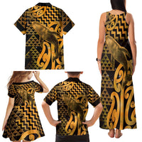 Humpback Whale Matariki New Zealand Family Matching Tank Maxi Dress and Hawaiian Shirt NZ Maori Paikea Poutama Luxury Gold