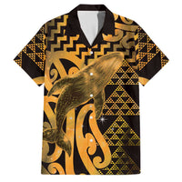 Humpback Whale Matariki New Zealand Family Matching Tank Maxi Dress and Hawaiian Shirt NZ Maori Paikea Poutama Luxury Gold