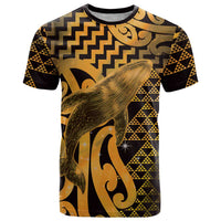 Humpback Whale Matariki New Zealand T Shirt NZ Maori Paikea Poutama Luxury Gold