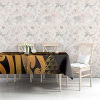Humpback Whale Matariki New Zealand Tablecloth NZ Maori Paikea Poutama Luxury Gold LT14 - Polynesian Pride