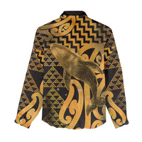 Humpback Whale Matariki New Zealand Women Casual Shirt NZ Maori Paikea Poutama Luxury Gold