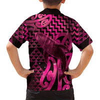 Humpback Whale Matariki New Zealand Family Matching Summer Maxi Dress and Hawaiian Shirt NZ Maori Paikea Poutama Luxury Pink