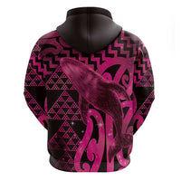 Humpback Whale Matariki New Zealand Hoodie NZ Maori Paikea Poutama Luxury Pink