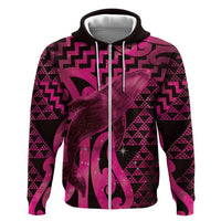 Humpback Whale Matariki New Zealand Hoodie NZ Maori Paikea Poutama Luxury Pink