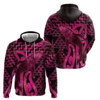 Humpback Whale Matariki New Zealand Hoodie NZ Maori Paikea Poutama Luxury Pink