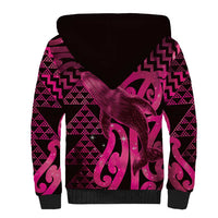 Humpback Whale Matariki New Zealand Sherpa Hoodie NZ Maori Paikea Poutama Luxury Pink