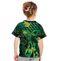 Humpback Whale Matariki New Zealand Kid T Shirt NZ Maori Paikea Poutama Luxury Green