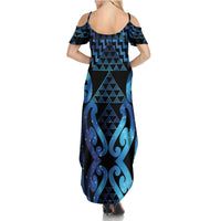 Taniko Motifs Matariki New Zealand Summer Maxi Dress NZ Niho Taniwha Poutama