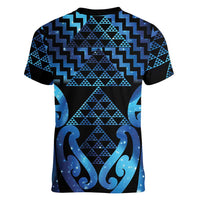 Taniko Motifs Matariki New Zealand Women V-Neck T-Shirt NZ Niho Taniwha Poutama