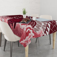 Cook Islands Mangaia Gospel Day Tablecloth Polynesian Art With Sea Turtle