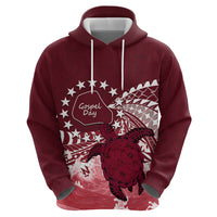 Cook Islands Mangaia Gospel Day Zip Hoodie Polynesian Art With Sea Turtle