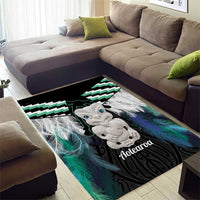 Aotearoa Korowai Motif Area Rug Hei Tiki Poutama Maori Pattern