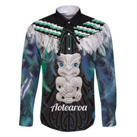Aotearoa Korowai Motif Family Matching Puletasi and Hawaiian Shirt Hei Tiki Poutama Maori Pattern