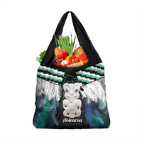 Aotearoa Korowai Motif Grocery Bag Hei Tiki Poutama Maori Pattern