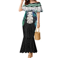 Aotearoa Korowai Motif Mermaid Dress Hei Tiki Poutama Maori Pattern