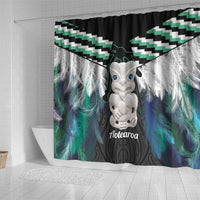 Aotearoa Korowai Motif Shower Curtain Hei Tiki Poutama Maori Pattern LT14 - Polynesian Pride