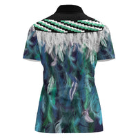 Aotearoa Korowai Motif Women Polo Shirt Hei Tiki Poutama Maori Pattern LT14 - Polynesian Pride