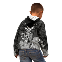 Polynesian Pride King Kamehameha Day Hawaii Kid Hoodie Polynesia Tribal Kanaka And Hibiscus Black LT14 - Polynesian Pride
