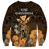 Polynesian Pride King Kamehameha Day Hawaii Sweatshirt Polynesia Tribal Kanaka And Hibiscus Gold LT14 - Polynesian Pride